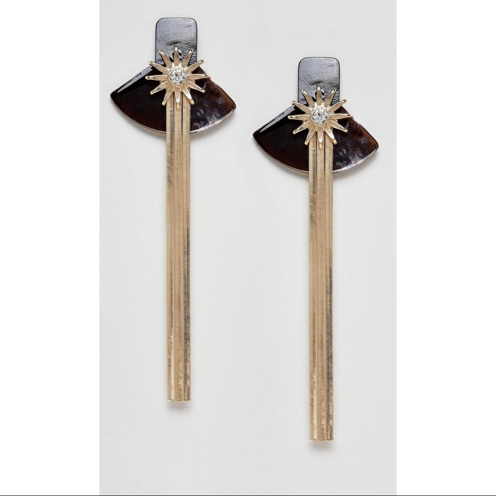 ASOS Black and Gold Drop Earrings
